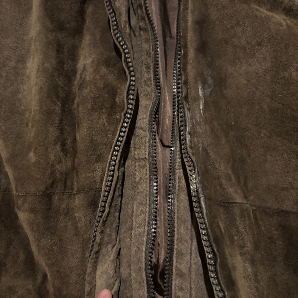 Pelle Cuir 100% Genuine Leather Jacket Size XL Brown Full Zip Biker Fall Outdoor - Picture 7 of 8